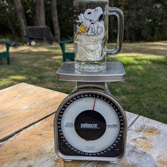 Vtg Snoopy Woodstock Root Beer Glass Mug Peanuts 1965 5.75" Tall Thick Glass - Picture 6 of 6